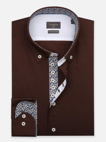 Slim fit Camicia 'Donatello' di 7Camicie in marrone