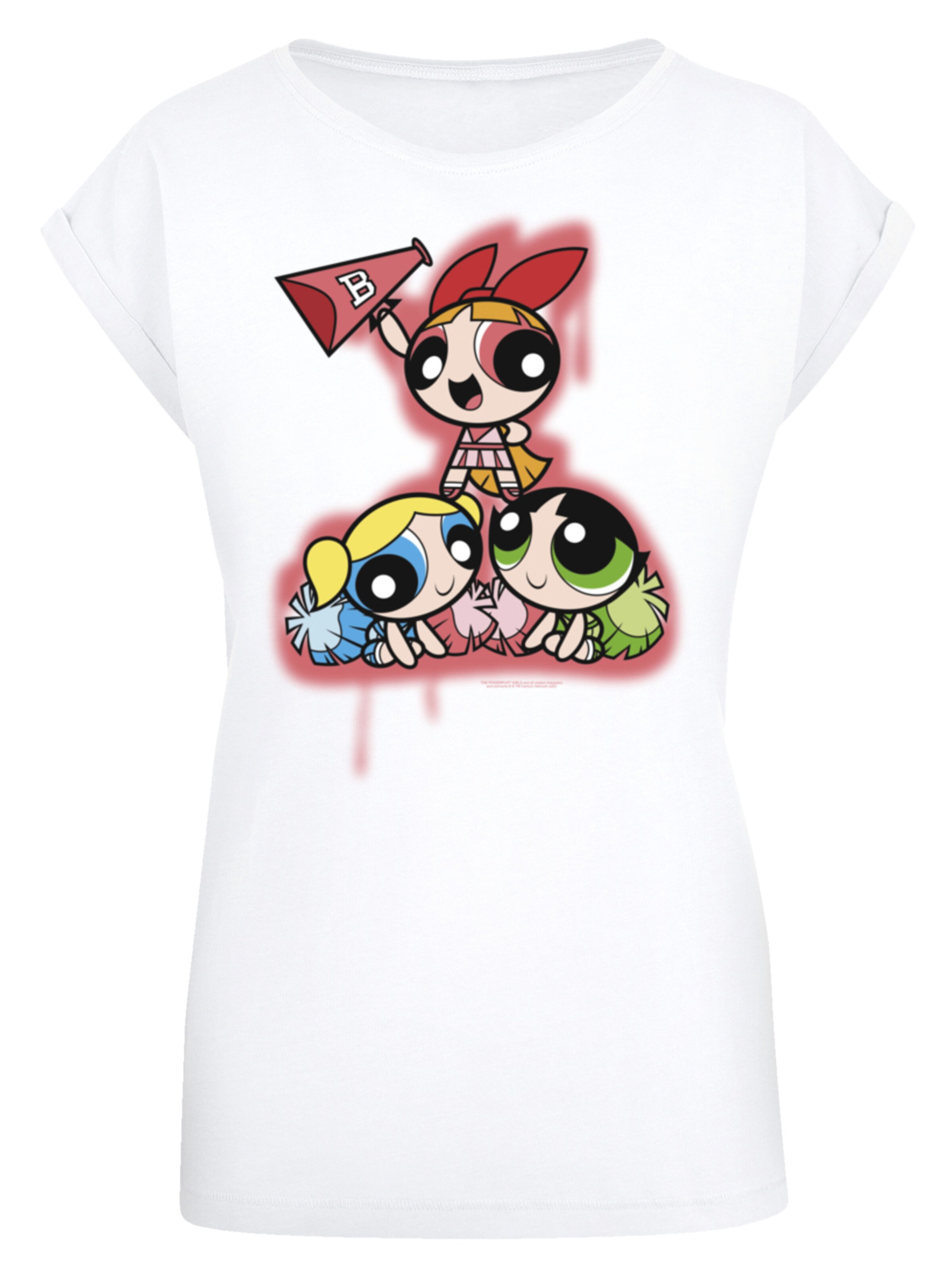 T-shirt 'Powerpuff Girls Cheerleaders' F4NT4STIC en blanc : devant