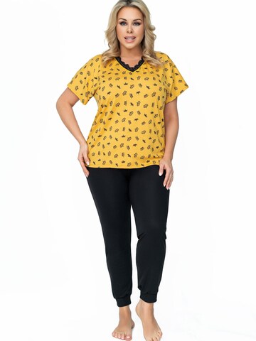 Donna Pyjamas 'Queen' i gul: framsida