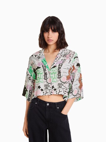 Bershka Blouse in Wit: voorkant