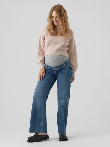 MAMALICIOUS Wide Leg Jeans 'Blaise' in Blau