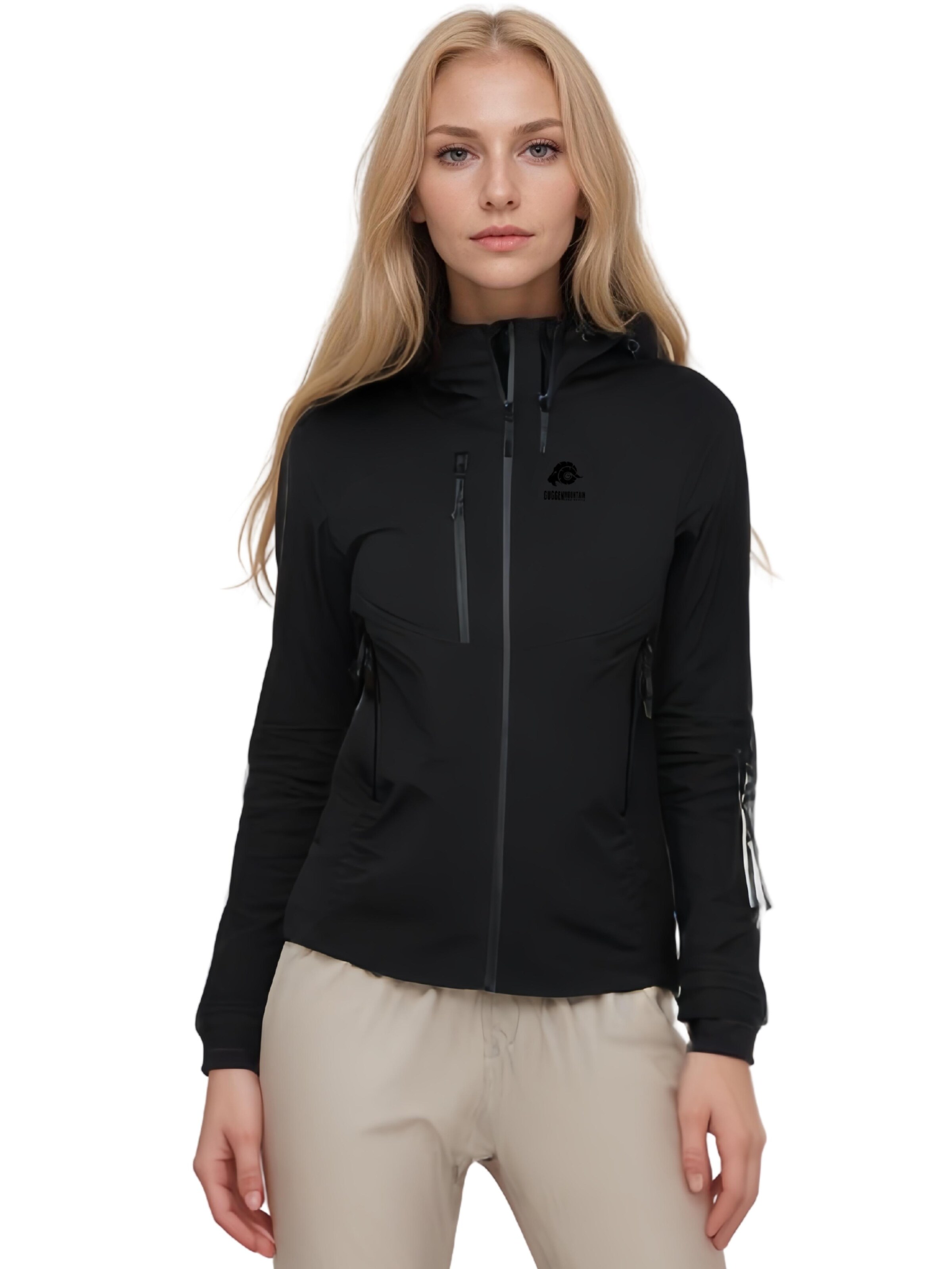 Guggen Mountain Funktionsjacke 'Allwetter Jacke HD09 3-Lagen Hardshell Wanderjacke'‌‌‌‌‌‌‌‌ in Schwarz