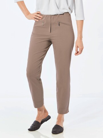 Goldner Tapered Trousers 'LOUISA' in Beige: front