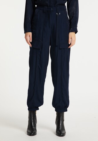 DreiMaster Vintage Tapered Cargobroek in Blauw: voorkant