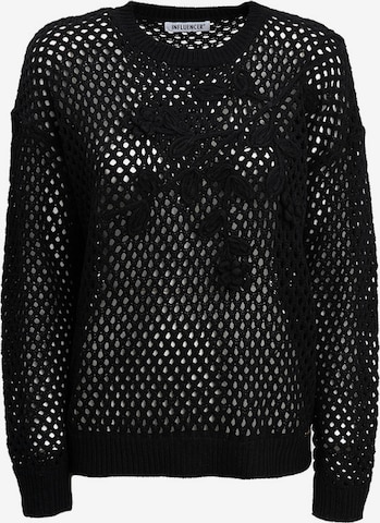 juoda Influencer Megztinis: priekis