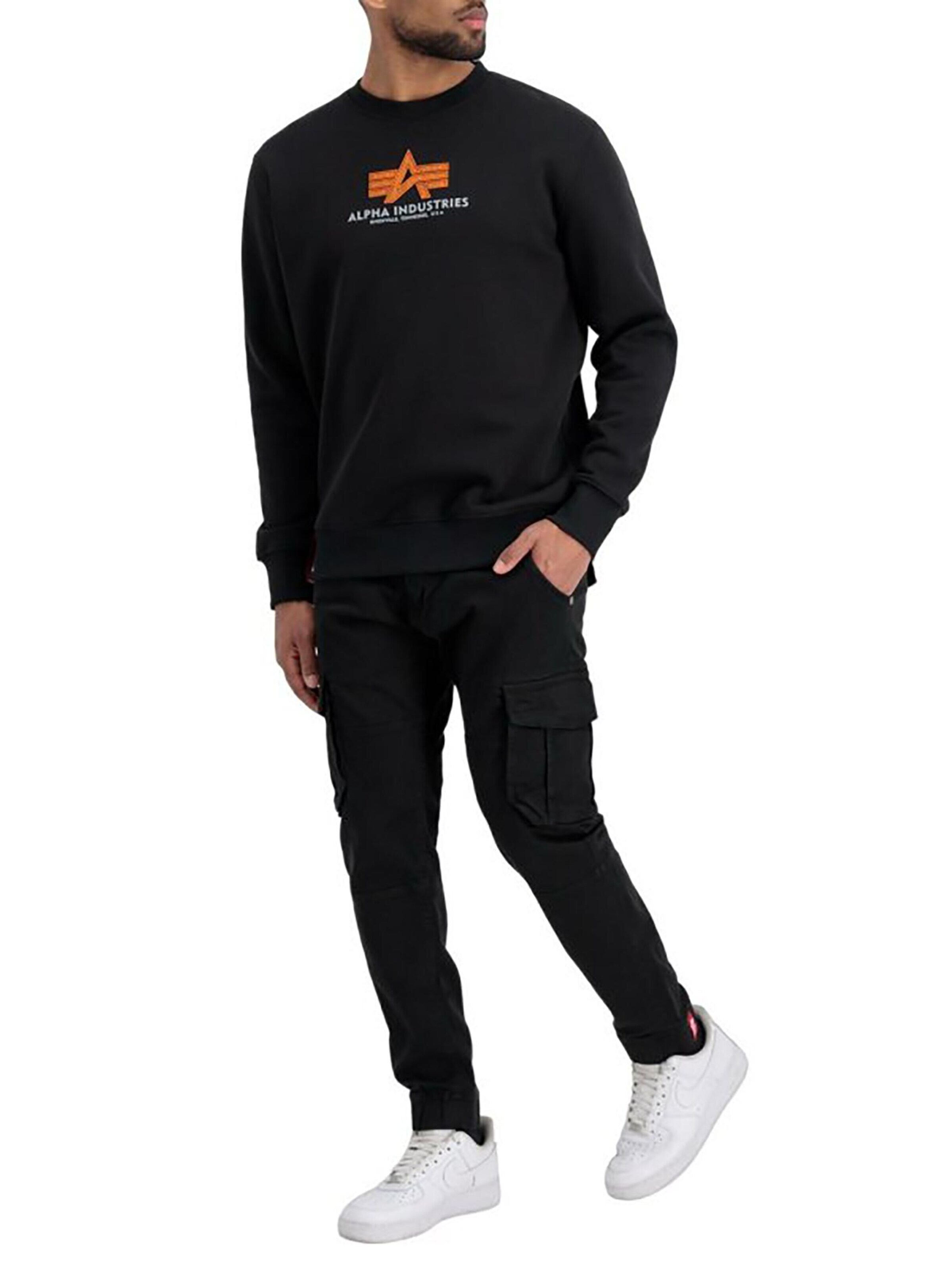 ALPHA INDUSTRIES Sweatshirt 'Basic Rubber'‌‌‌‌ in Schwarz