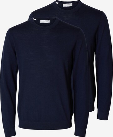 SELECTED Sweater 'Tray' in Blue: front