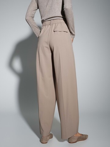 OPUS Wide leg Pleat-front trousers 'Maiga' in Grey