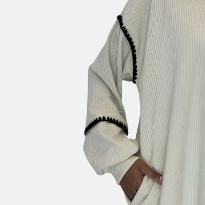 Elara Gebreide jurk in XS-XL in de kleur Beige, Productweergave