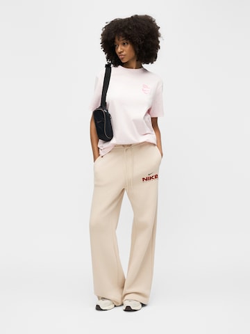 Nike Sportswear Wide leg Trousers 'CLS+ FLC' in Beige