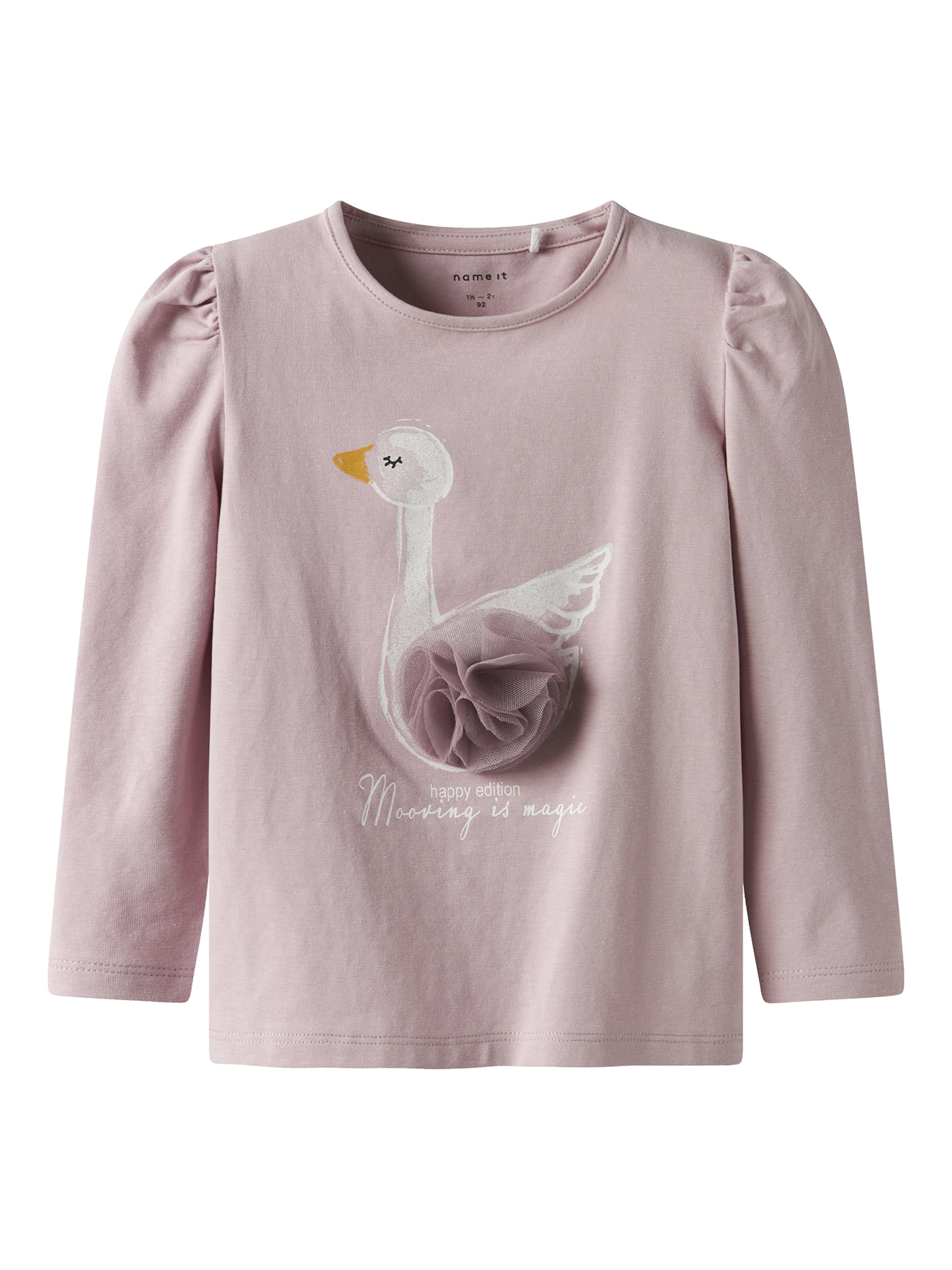 NAME IT Тениска 'NMFSWANA' в лилав: отпред