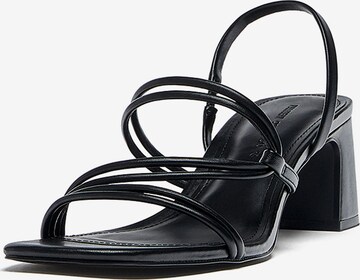 Pull&Bear Strap sandal in Black: front