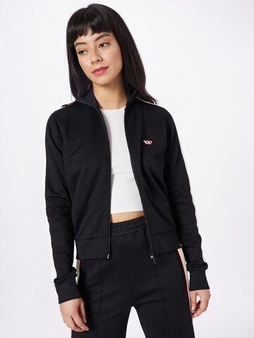 DIESEL Zip-Up Hoodie 'JAM' in Black: front