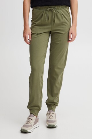 Tapered Pantaloni 'Oxodette' di Oxmo in verde: frontale