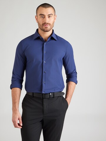 Michael Kors Slim fit Overhemd in Blauw: voorkant