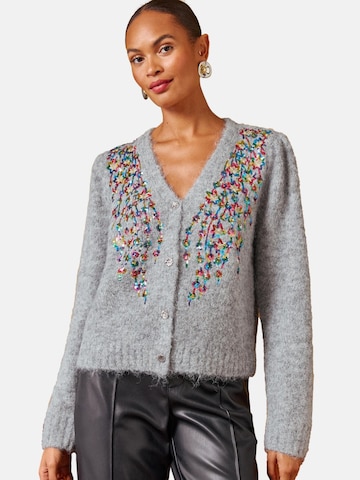love & roses Strickjacke in Grau: Vorderseite