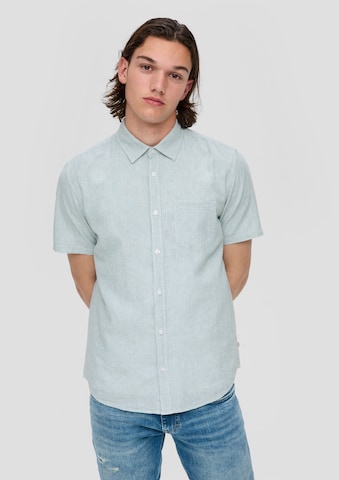 QS Slim fit Button Up Shirt in Blue: front