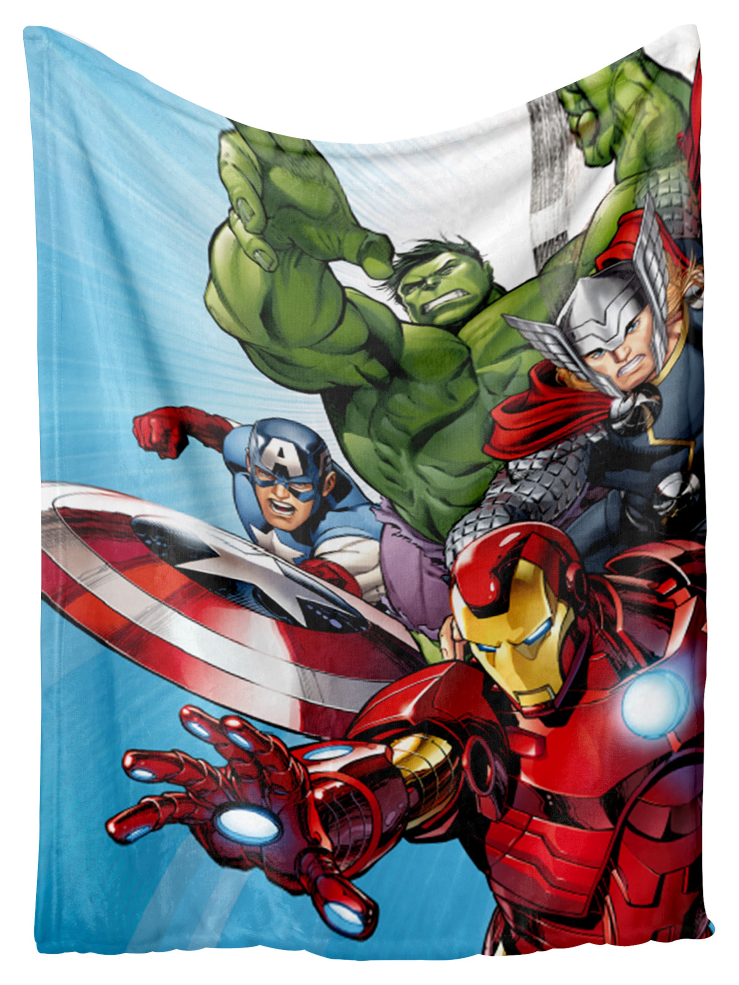 Couverture de bébé 'Avengers' marvel en bleu : devant