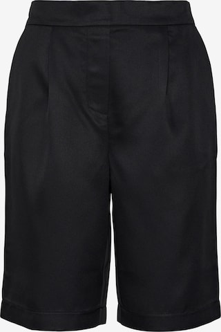 PIECES Pleat-Front Pants 'TALLY' in Black: front