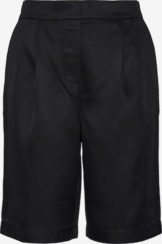 PIECES Loose fit Pleat-Front Pants 'TALLY' in Black: front