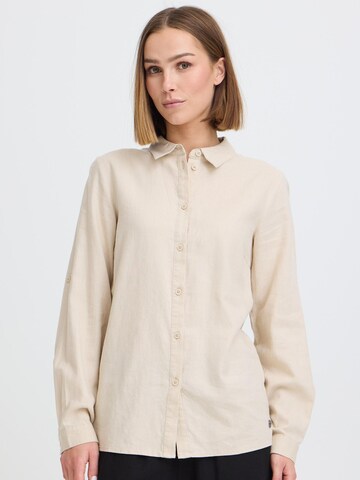 Camicia da donna ' OXAlfas ' di Oxmo in beige: frontale