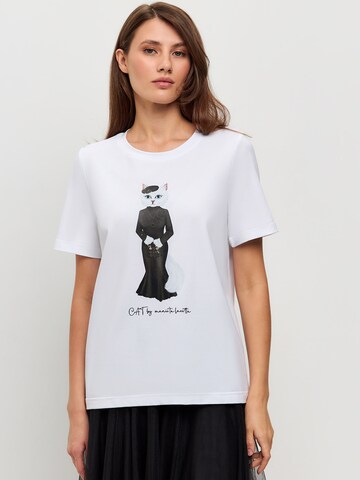 CAT by Maniita Lacitta Shirt 'CAT IN BLACK' in Wit