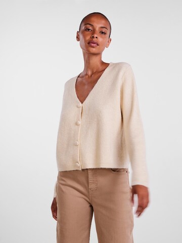 PIECES Gebreid vest in Beige: voorkant