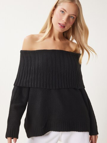 Happiness İstanbul Tröja i svart: framsida