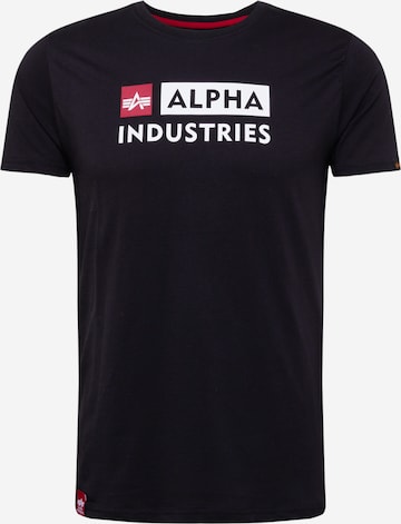 melns ALPHA INDUSTRIES T-Krekls: no priekšpuses