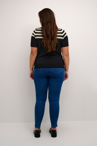 KAFFE CURVE Pulóver - fekete