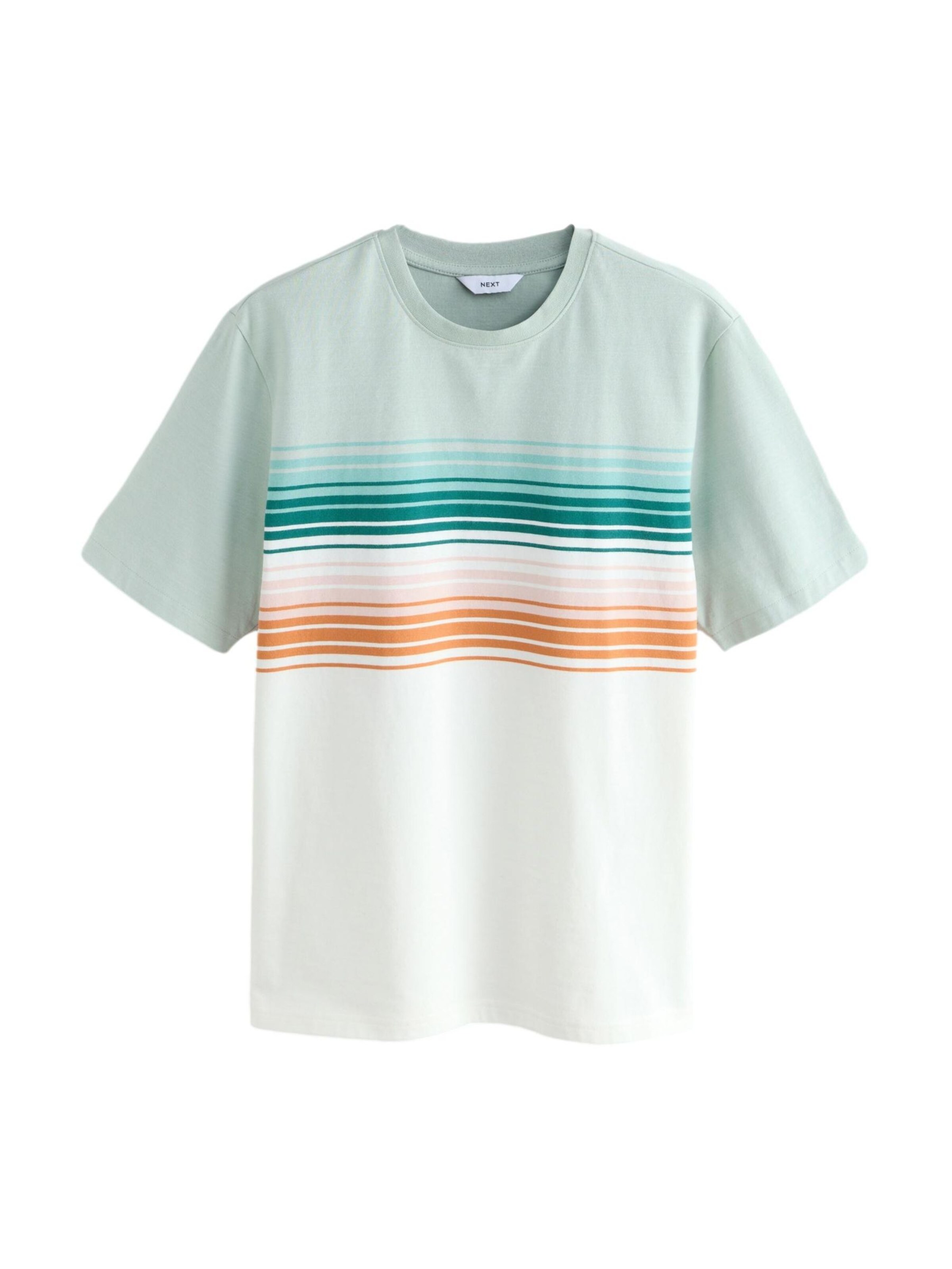 Next T-Shirt en pétrole / vert clair / orange foncé / blanc, Vue avec produit