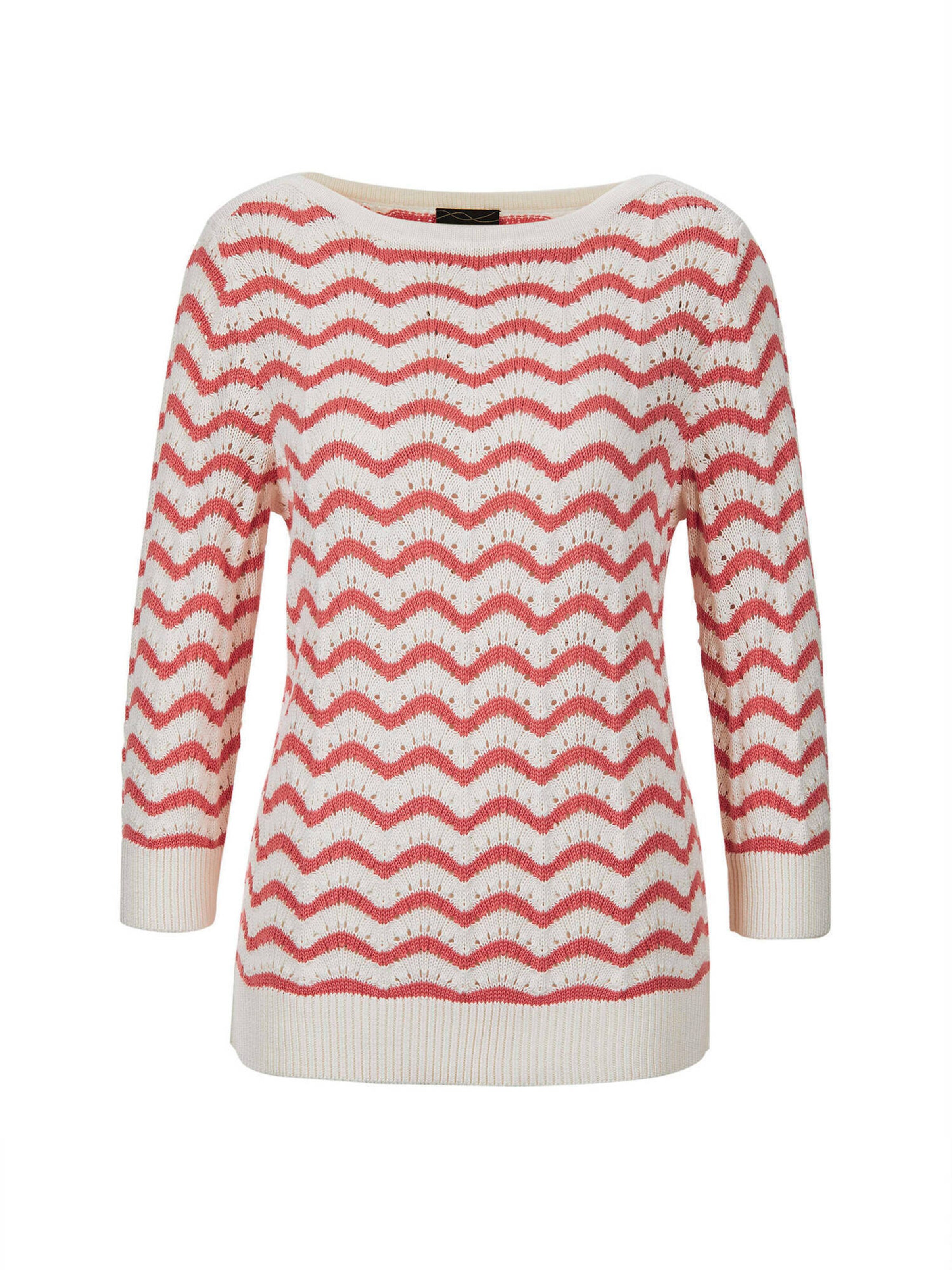 Goldner Strickpullover in Weiß: Vorderseite