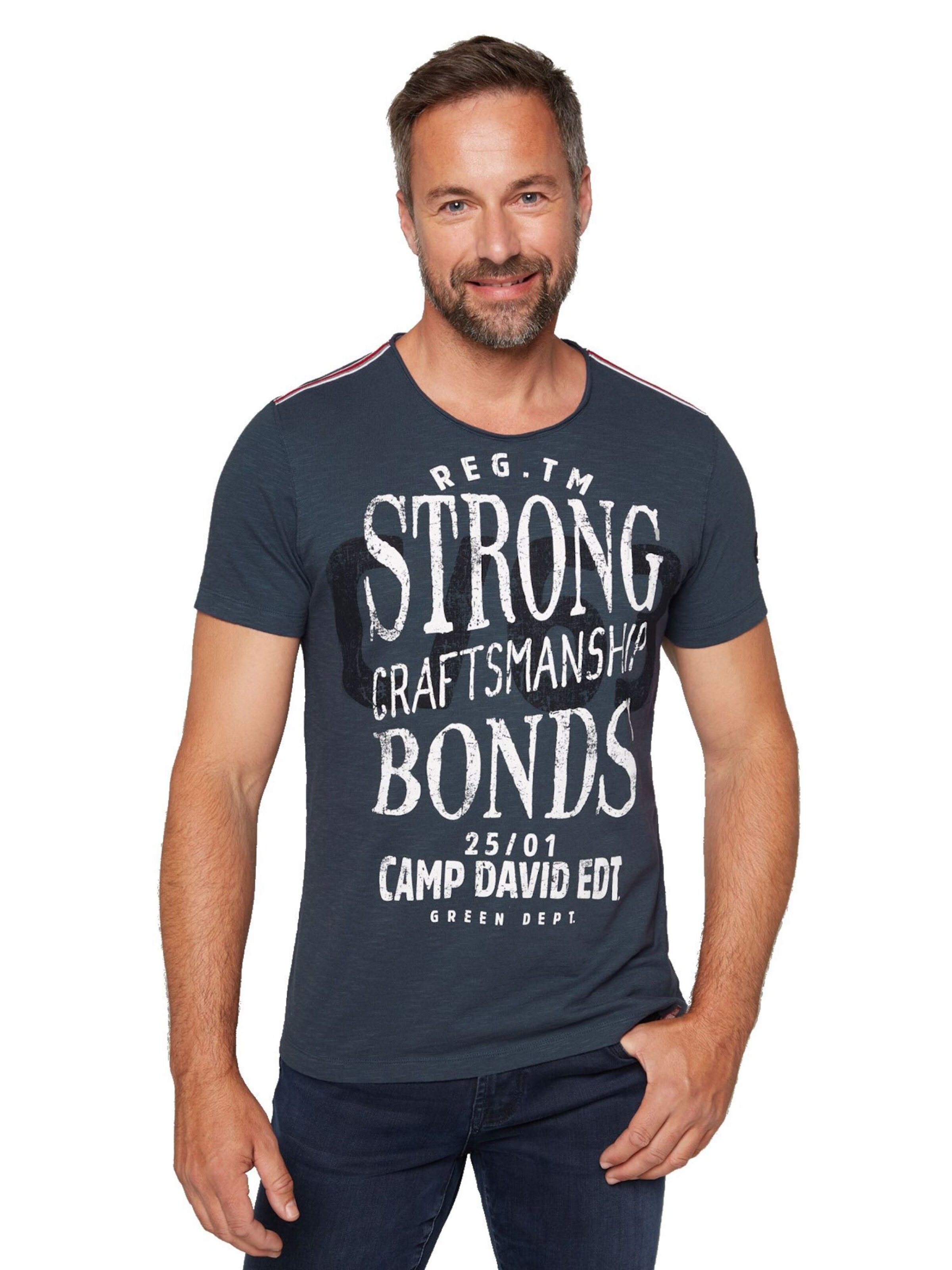 T-Shirt 'The Craftsmen' CAMP DAVID en bleu : devant