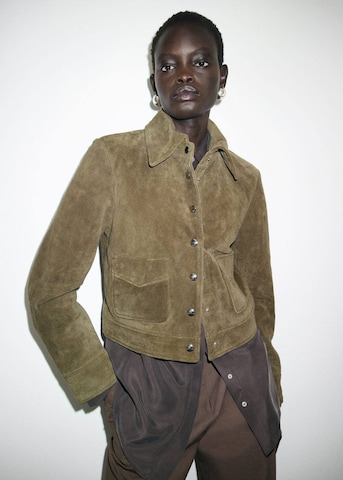 MANGO Between-Season Jacket in Green: front