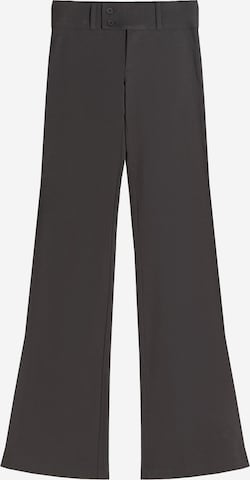 BershkaFlared/zvonoliki kroj Hlače - siva boja: prednji dio