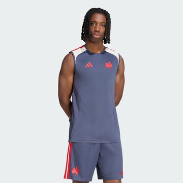 T-Shirt fonctionnel 'Frankreich Rugby' ADIDAS PERFORMANCE en bleu : devant