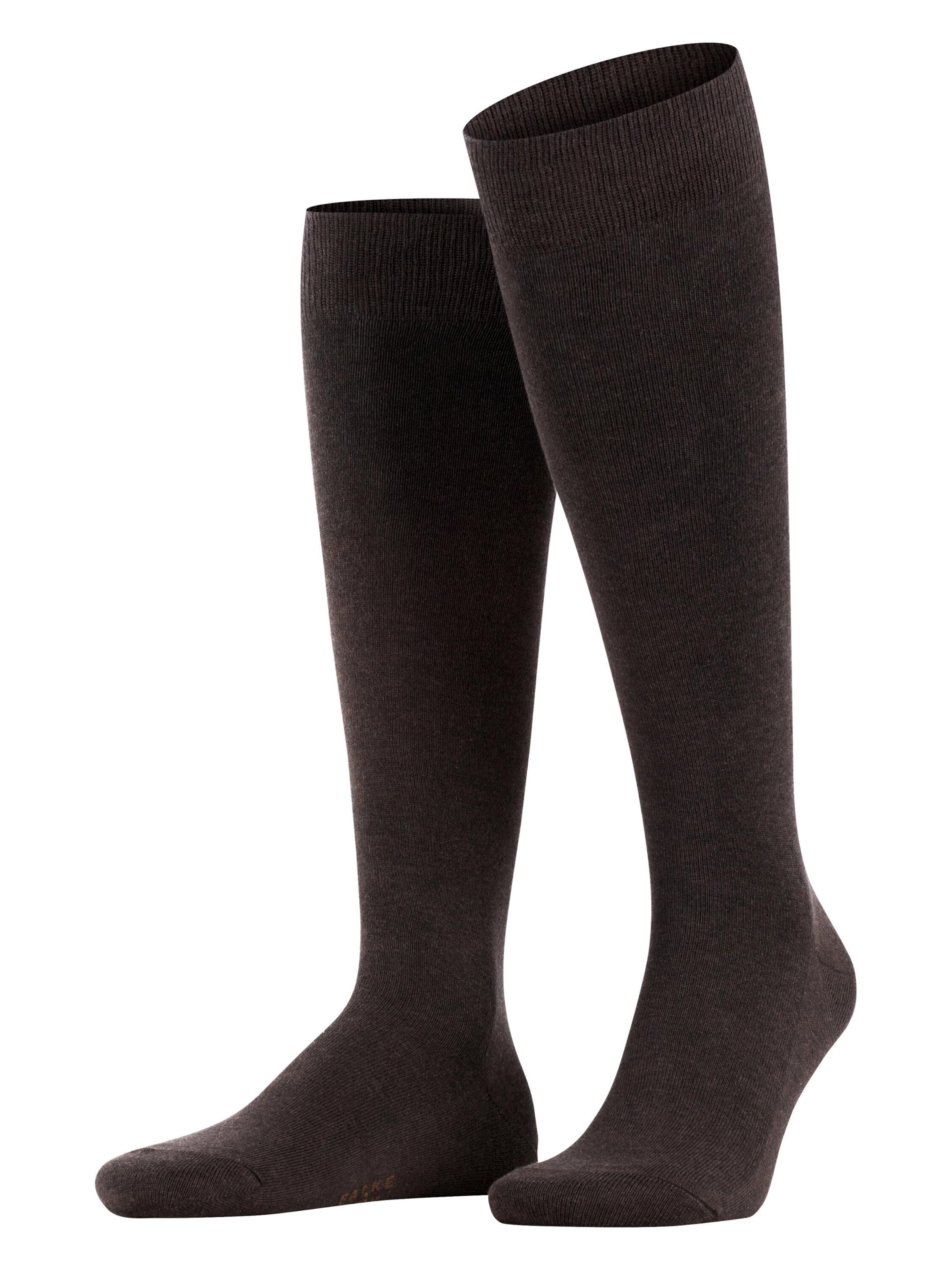 FALKE Knee High Socks 'Family' in Brown: front