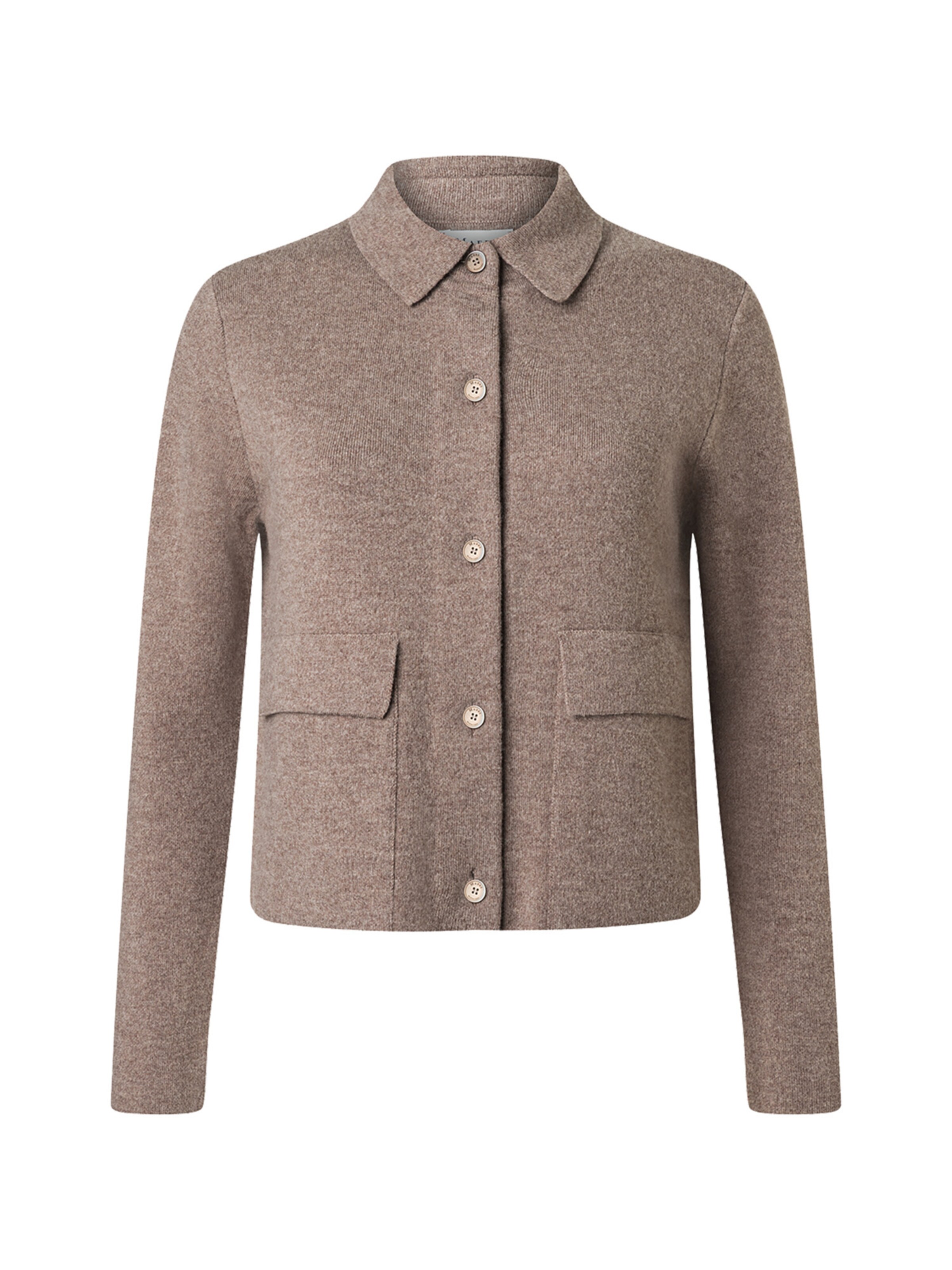 MAERZ Muenchen Knit cardigan 'Geelong' in Brown: front