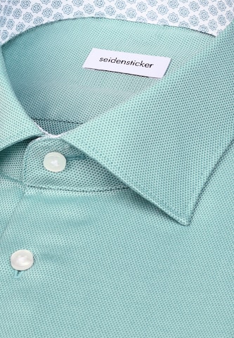 SEIDENSTICKER Slim Fit Hemd  'Schwarze Rose' in Grün