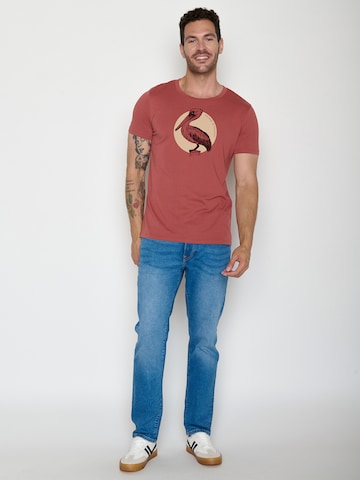 GREENBOMB Shirt 'Guide Pelican Paradise' in Rood