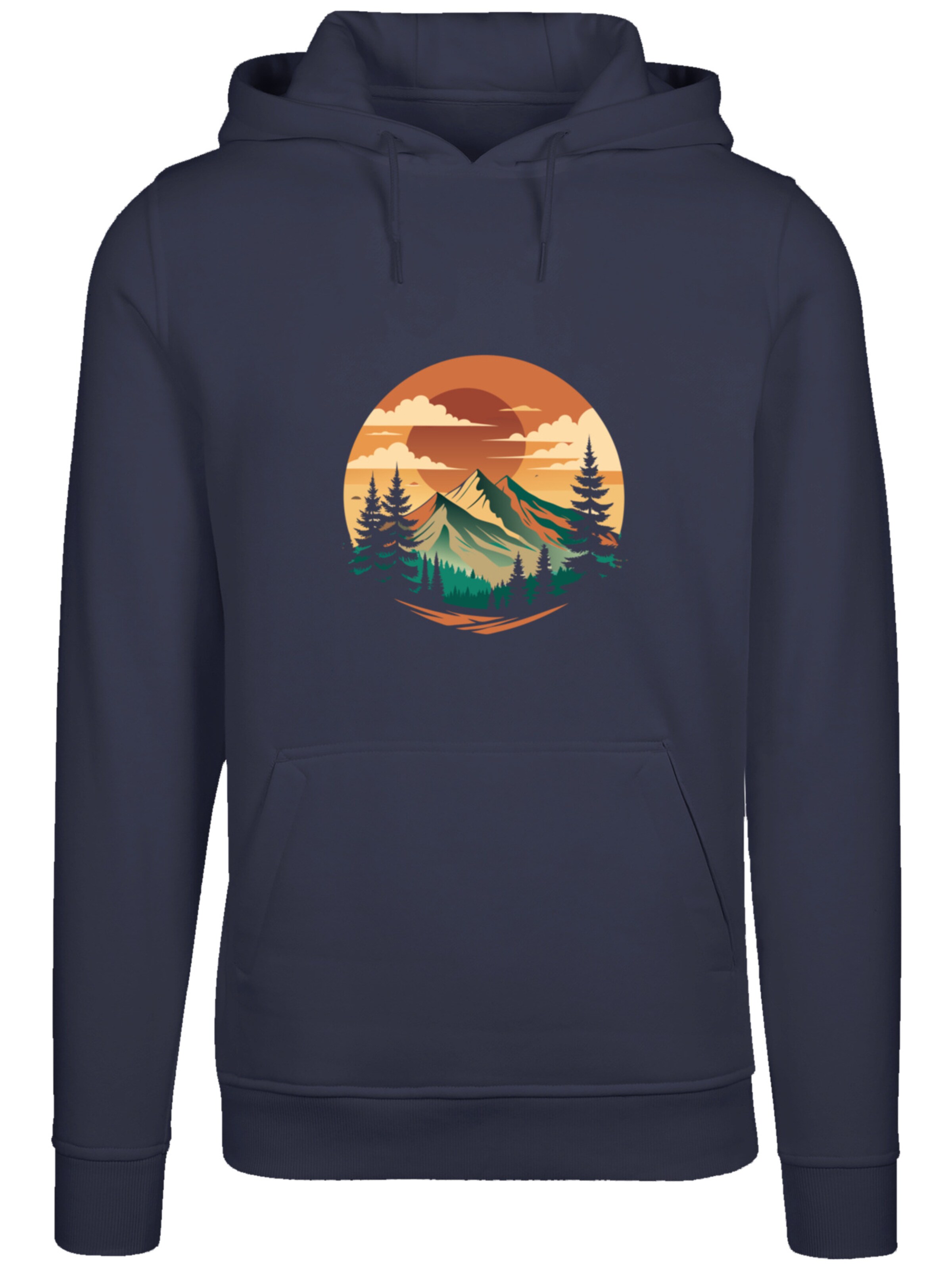 Sweat-shirt 'Sonnenuntergang Berglandschaft' F4NT4STIC en bleu : devant