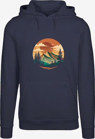 F4NT4STIC Sweatshirt 'Sonnenuntergang Berglandschaft' in Blau: Vorderseite