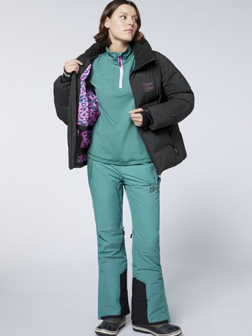 CHIEMSEE Fleecepullover ' mit auffälligem PlusMinus-Print ' in Blau