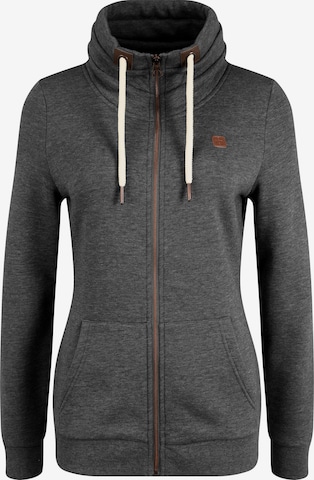 Oxmo Zip-Up Hoodie 'Vicky' in Grey: front