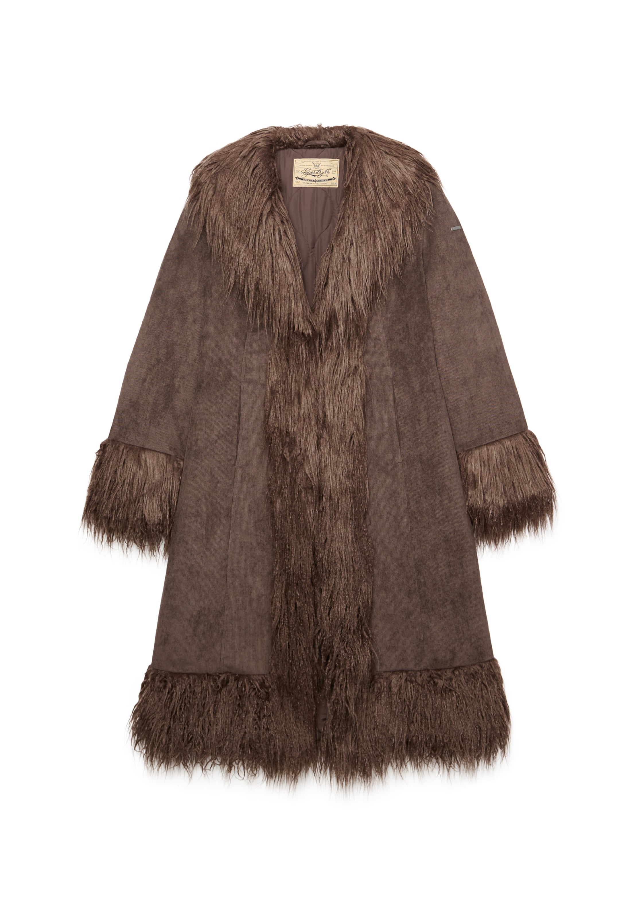 Superdry & Co Between-Seasons Coat 'Afghan' in Brown: front