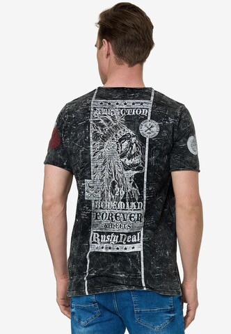 Rusty Neal T-Shirt 'Oil Washed Skull' in Schwarz