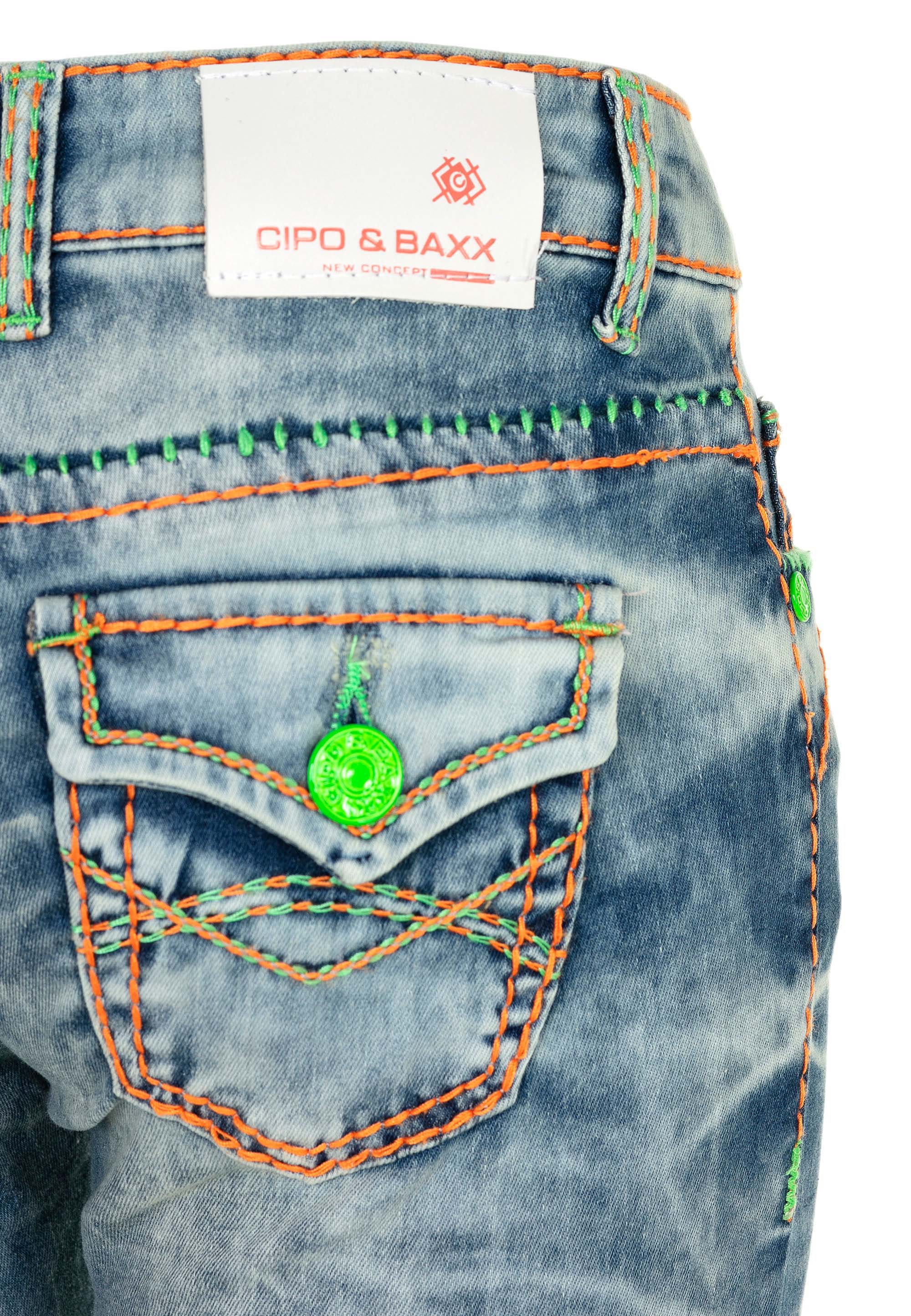 CIPO & BAXX Jeans Neon in Blau 