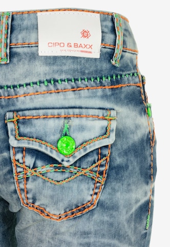 CIPO & BAXX Slimfit Jeans 'Neon' in Blau