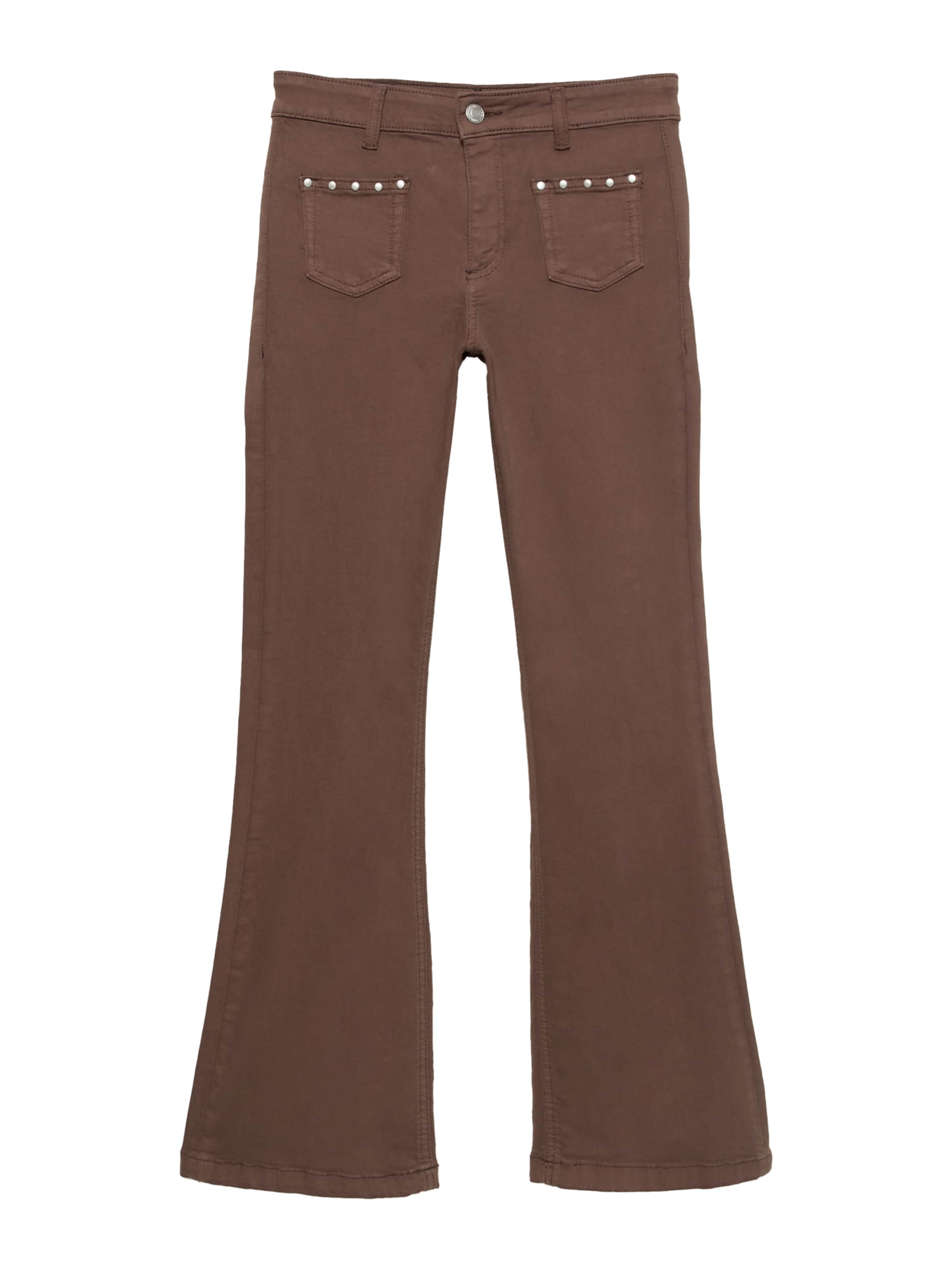 Pull&Bear Rozkloszowany krój Jeansy w kolorze brązowy: przód