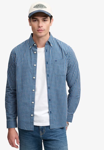 Superdry & Co Comfort fit Overhemd in Blauw: voorkant